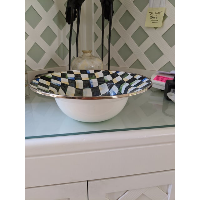 Mackenzie Childs Courtly Check Enamel Serving Bowl Chairish
