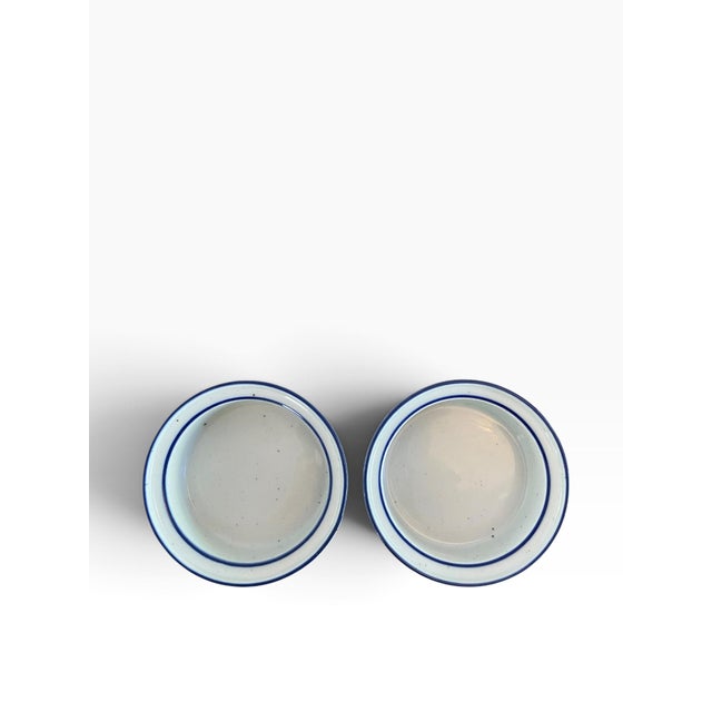 Mid-Century Modern Vintage Dansk Blue Mist Rim Soup Bowls - Set of 4 - Made in Denmark For Sale - Image 3 of 6