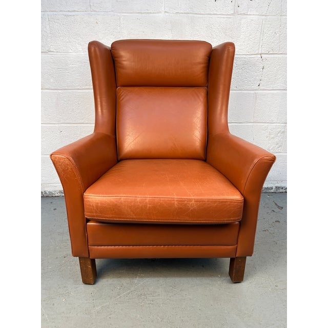 Animal Skin Pair of Mid-Century Modern Danish Leather Chairs by Wiels Møbler For Sale - Image 7 of 17