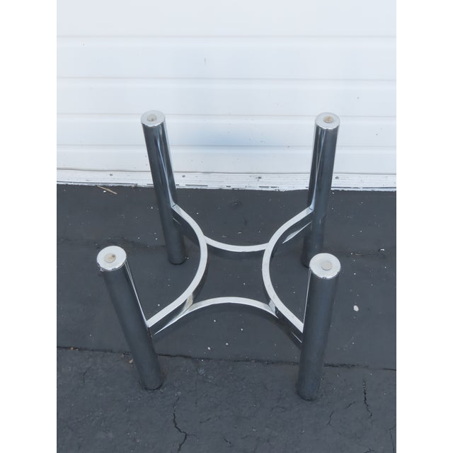 Hollywood Regency Mid Century Chrome Glass Top Side End Table 6418 For Sale - Image 11 of 11