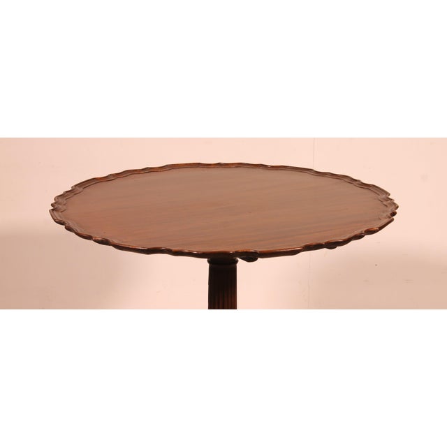 19th Century Mahogany Side Table with Carved Top For Sale - Image 3 of 11