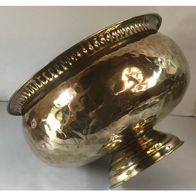 Large Vintage Hammered Brass Bowl Chairish