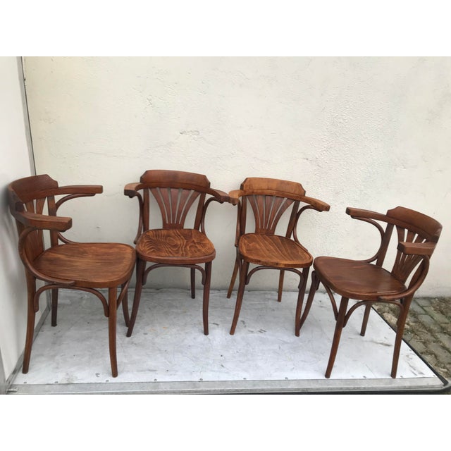 Vintage Beech Armchairs, 1950s, Set of 4 For Sale - Image 3 of 18