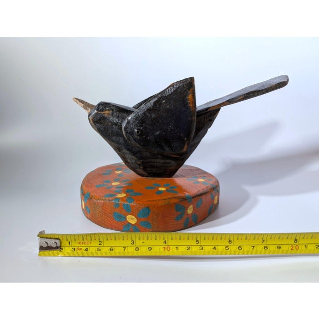 2020s Modern Folk Art by Mikel Davison - Bird on a Flowered Base For Sale - Image 5 of 7