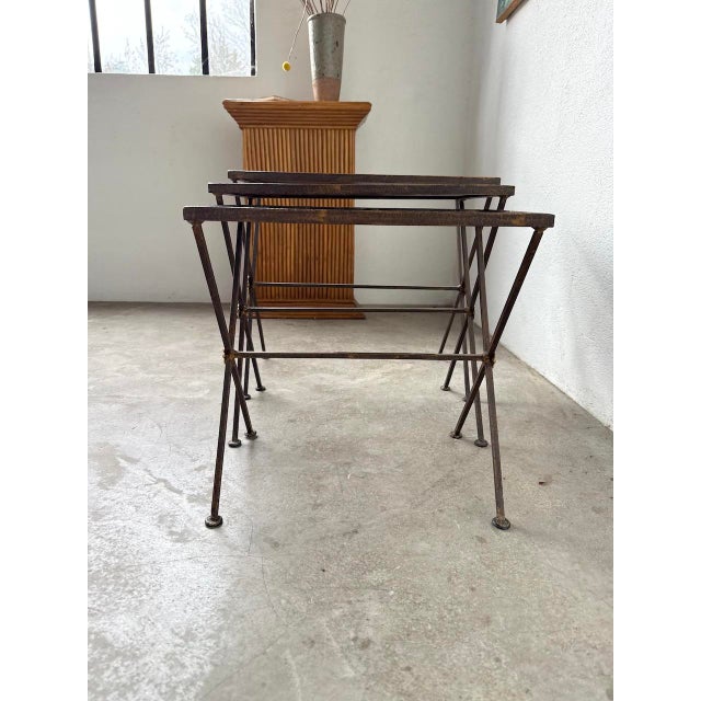 Nesting Tables by Jacques Adnet, 1950s, Set of 3 For Sale - Image 14 of 18