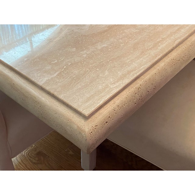 Contemporary Travertine Marble Dining Table Chairish