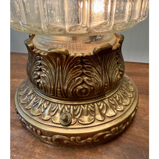 1960s Murano Glass Lamp With Brass Base For Sale - Image 5 of 12