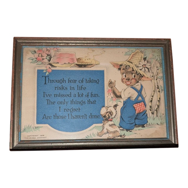 1938 Color Print - Boy and Dog With Motto For Sale