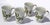 Farmhouse Set 4 Japan Porcelain & Gold Trim Footed Mug Christmas Holly by All the Trimmings For Sale - Image 3 of 16