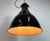 Industrial Bauhaus Pendant Lamp in Black Enamel, 1930s For Sale - Image 12 of 18