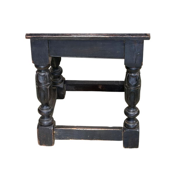 Wood Antique 19th Century English Oak Joint Stool 18.5" H For Sale - Image 7 of 8