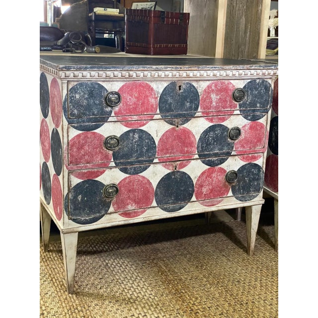 Italian Style Painted Chest of Drawers/Dresser A- Pair Circa 1860 For Sale - Image 6 of 12