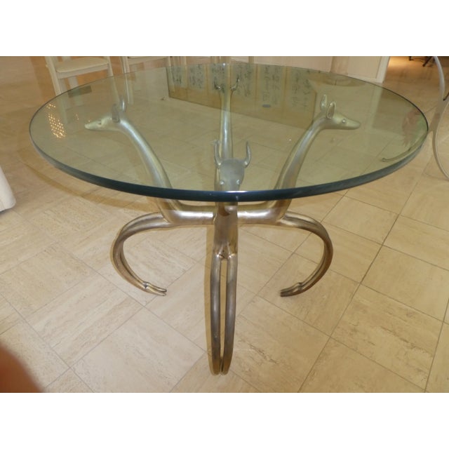 1970s Vintage Aluminum Gazelle Table For Sale - Image 10 of 13