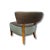 Custom upholstered for our personal home in blue and brown fabric. Upholstery is in excellent condition with no flaws....