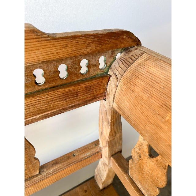 Antique European Pine Storage Bench For Sale - Image 4 of 10