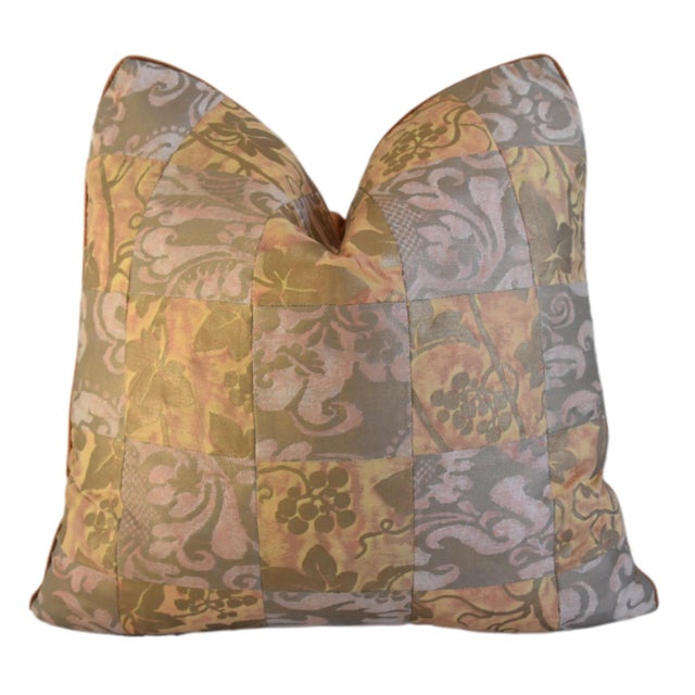 French Provincial Italian Designer Mariano Fortuny Feather/Down Pillow For Sale - Image 3 of 7