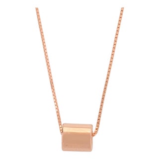Silver Stylish Roll Spinner Pendant Necklace in Rose Gold Accents For Sale