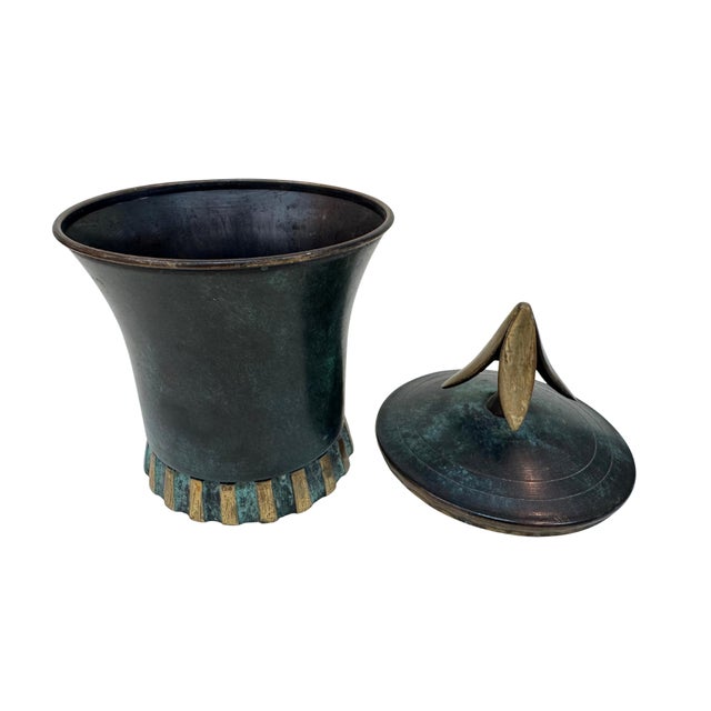 Mid-Century Modern Mid Mod Brass Jar For Sale - Image 3 of 4