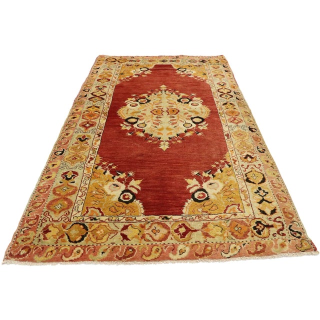 Gothic Vintage Turkish Oushak Rug - 03'02 X 05'11 For Sale - Image 3 of 9