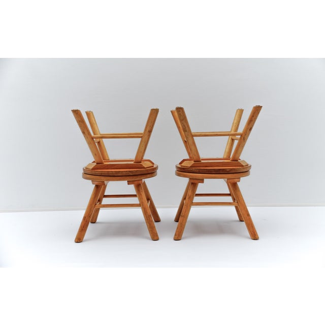 Mid-Century Modern Oak Stools, 1960s, Set of 4 For Sale - Image 12 of 13