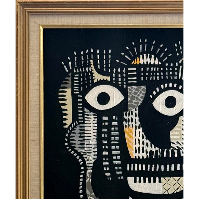 Contemporary Original Contemporary Patchwork Style Framed Painting For Sale - Image 3 of 3
