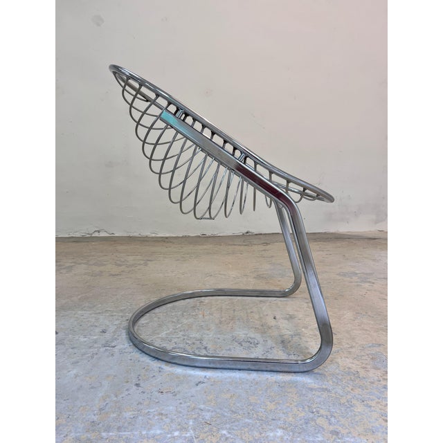 Gastone Rinaldi Cantilever Chair with Fur by Gastone Rinaldi For Sale - Image 4 of 11