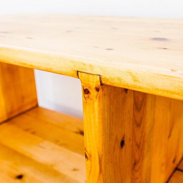 Restored 1970s Studio Made Solid Pine Credenza or Media Console For Sale - Image 11 of 16