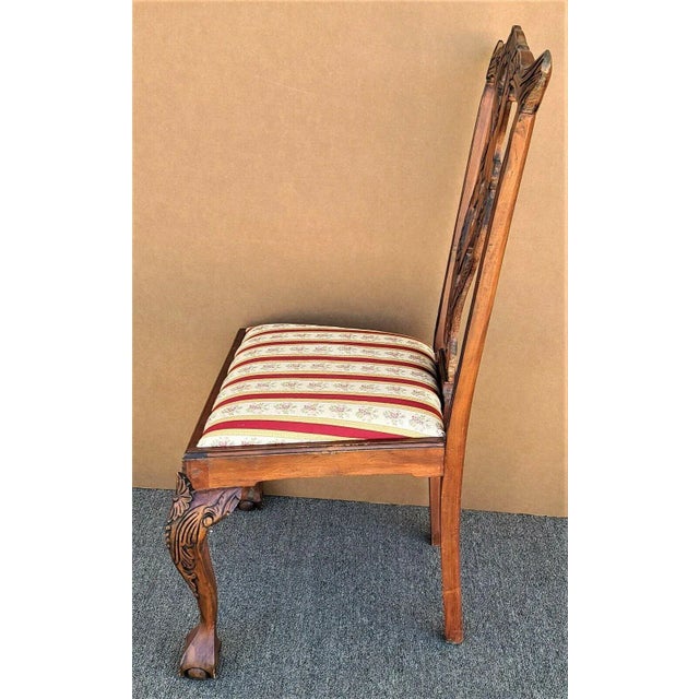 Vintage Mahogany Chippendale Ball & Claw Scroll Back Dining Desk Accent Chair For Sale In Miami - Image 6 of 10