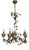 Italian Metal and Porcelain Flower Chandelier, 1940s For Sale