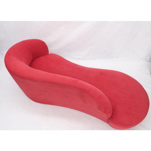 Red Suede Weiman Preview Chaise Lounge Cloud Sofa For Sale - Image 6 of 14