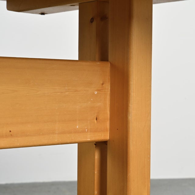 Pine Dining Table by Charlotte Perriand for Les Arcs, France, 1970s For Sale - Image 8 of 15