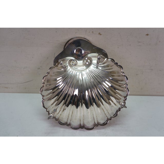 Vintage Silver Plated Seafood Scallop Shrimp Clam Shell Cocktail Serving Platter For Sale - Image 15 of 15