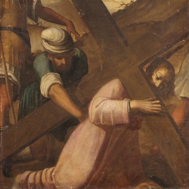 17th Century Italian Artist, The Way of the Cross, Ascent to Calvary, 1650, Oil on Canvas For Sale - Image 5 of 15