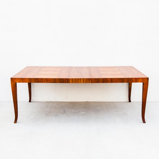 Restored 1950s T. H. Robsjohn-Gibbings for Widdicomb Walnut Dining Table For Sale - Image 10 of 15
