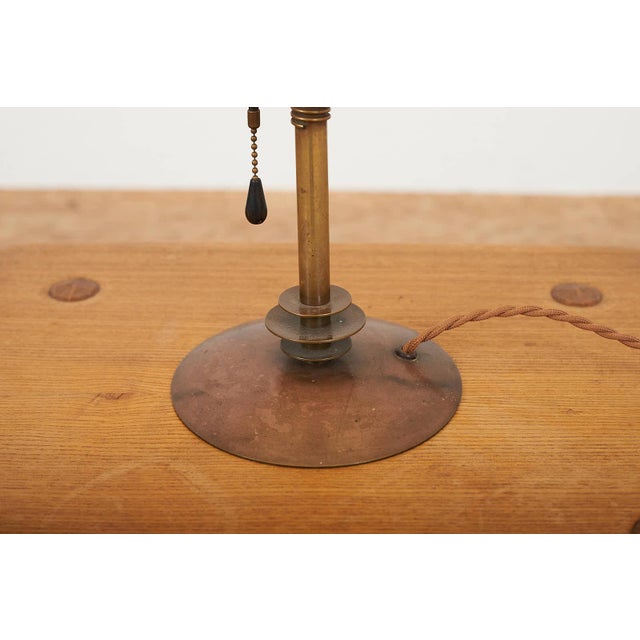 Gold Table Lamp with Brass Base by Arthur Streit, 1930s For Sale - Image 8 of 14
