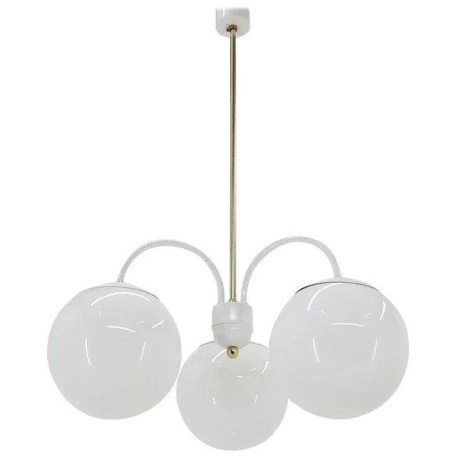 Mid-Century White Chandelier from Kamenický Šenov, 1970s For Sale - Image 11 of 11