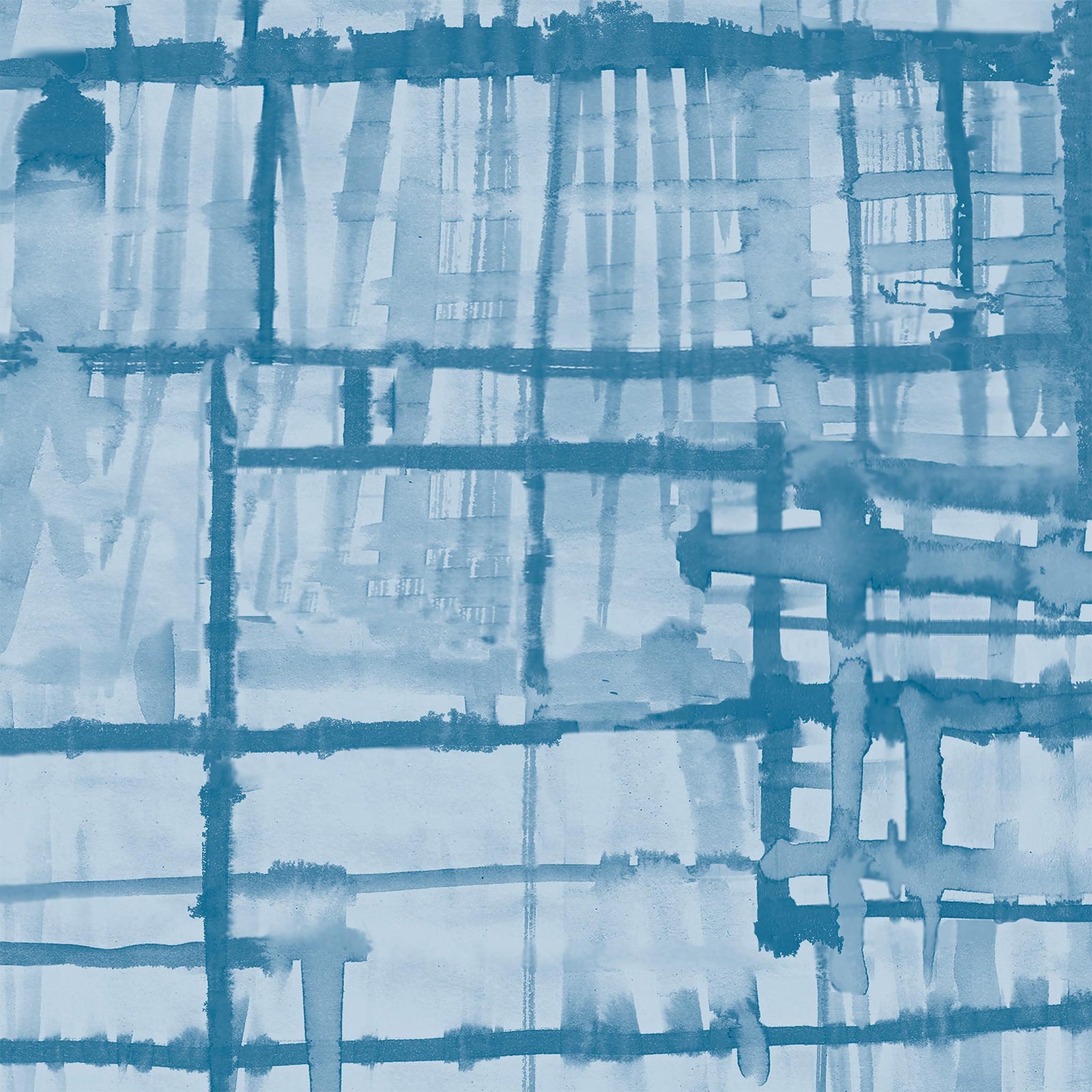 Soicher Marin Painterly Fog Wallpaper in Blue - 3 Panels | Chairish