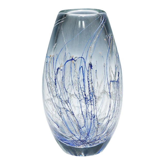 Vintage Sjogras Vase by Goran Stroemgren for Art Glassworks Urshult Sweden For Sale