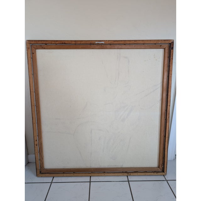 Textile 1970s Mid-Century Modern Framed Abstract Impasto Oil Painting For Sale - Image 7 of 7