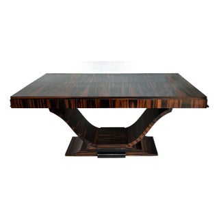 1980s Macassar Ebony Dining Table, Art Deco Style, Dakota Jackson Attributed Newly Refinished For Sale