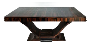 1980s Macassar Ebony Dining Table, Art Deco Style, Dakota Jackson Attributed Newly Refinished