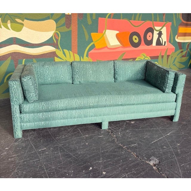 Late 20th Century Postmod Parsons Moire Print Sofa For Sale - Image 5 of 9
