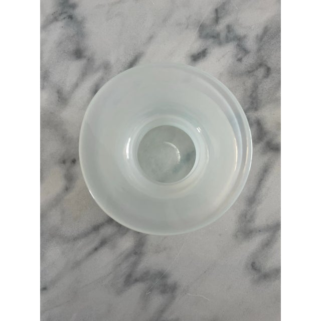 Vintage Mid-Century Scandinavian Modern White Blown Glass Gul Vase For Sale - Image 4 of 7