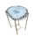 Unusual Modern Handcrafted Drinks Table. Pale gray crystalized quartzite with a contrasting very thin brown edge with...