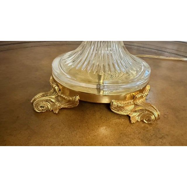 Crystal and Brass Table Lamp in Neoclassical Style — 1990s For Sale - Image 4 of 13