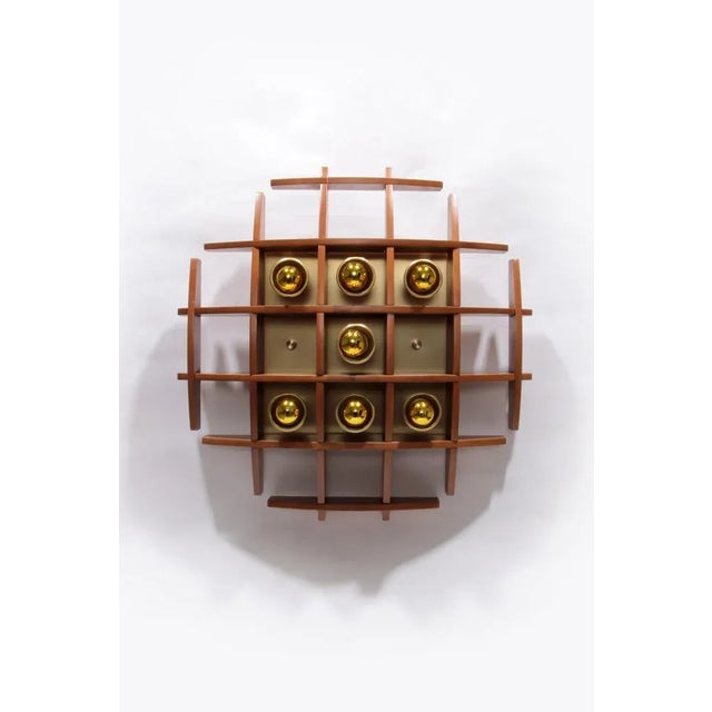 Wooden Wall Lamp by Angelo Brotto, 1960s For Sale - Image 12 of 13