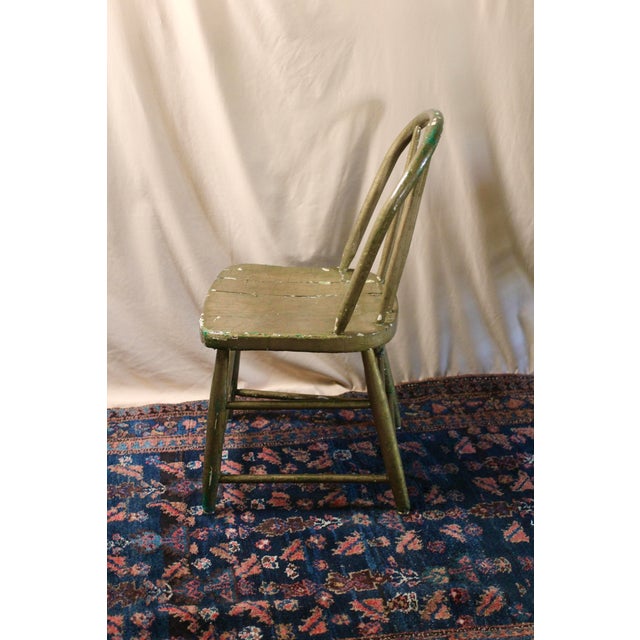 Gold Spindle Antiqued Gold Painted Chair From the Early 1900s For Sale - Image 8 of 14