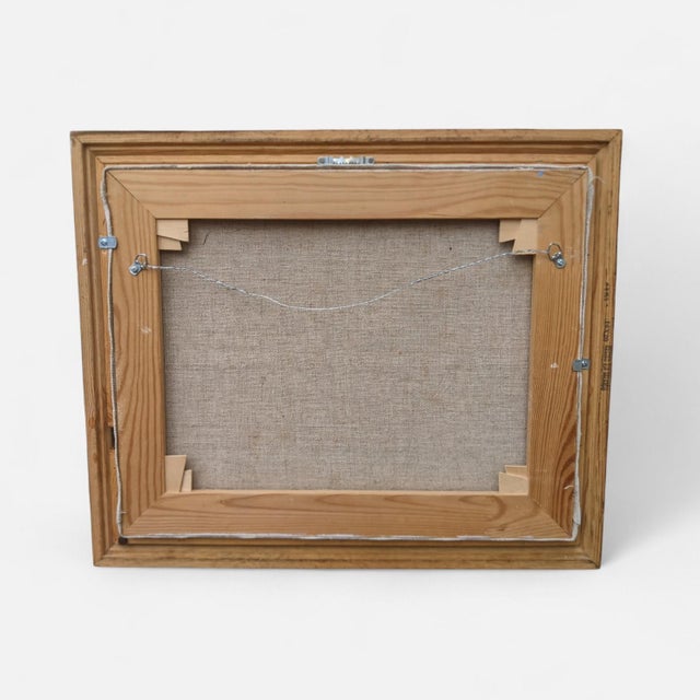 Mid Century Farmland Fields Landscape Oil Painting Signed For Sale - Image 11 of 12