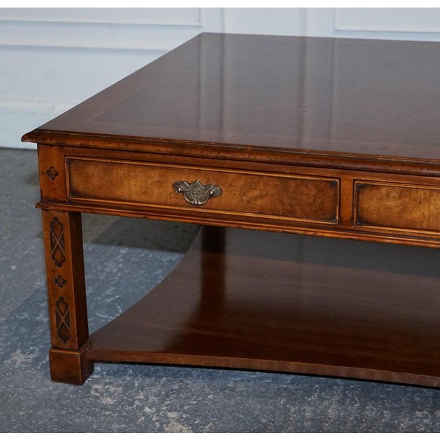 Large Georgian Burr Walnut Coffee Table from Brights of Nettlebed London For Sale - Image 3 of 18