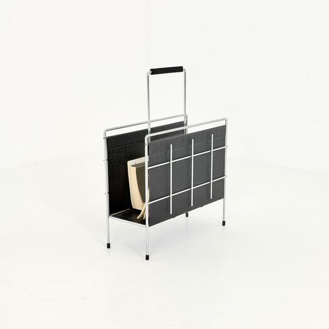 Contemporary Mid-Century Modern Bauhaus LP & Magazine Rack by Erik Höglund, Sweden, 1960s For Sale - Image 3 of 11